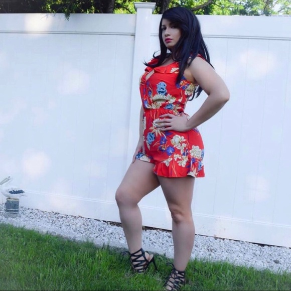 xMoonDancerx Other - Red Floral Romper
